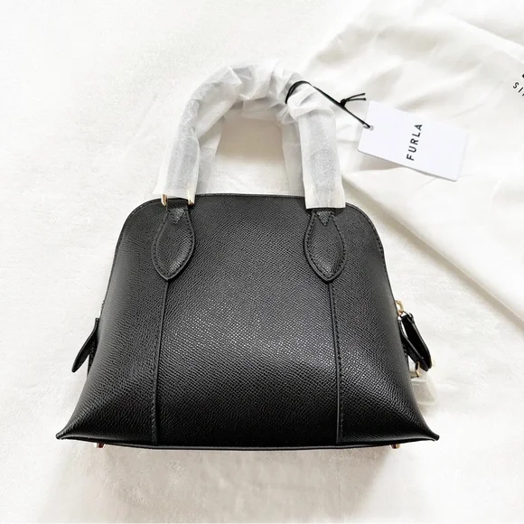 NWT FURLA Vittoria Top Handle Dome Crossbody Bag Black NEW Style WB00539 - Picture 6 of 11